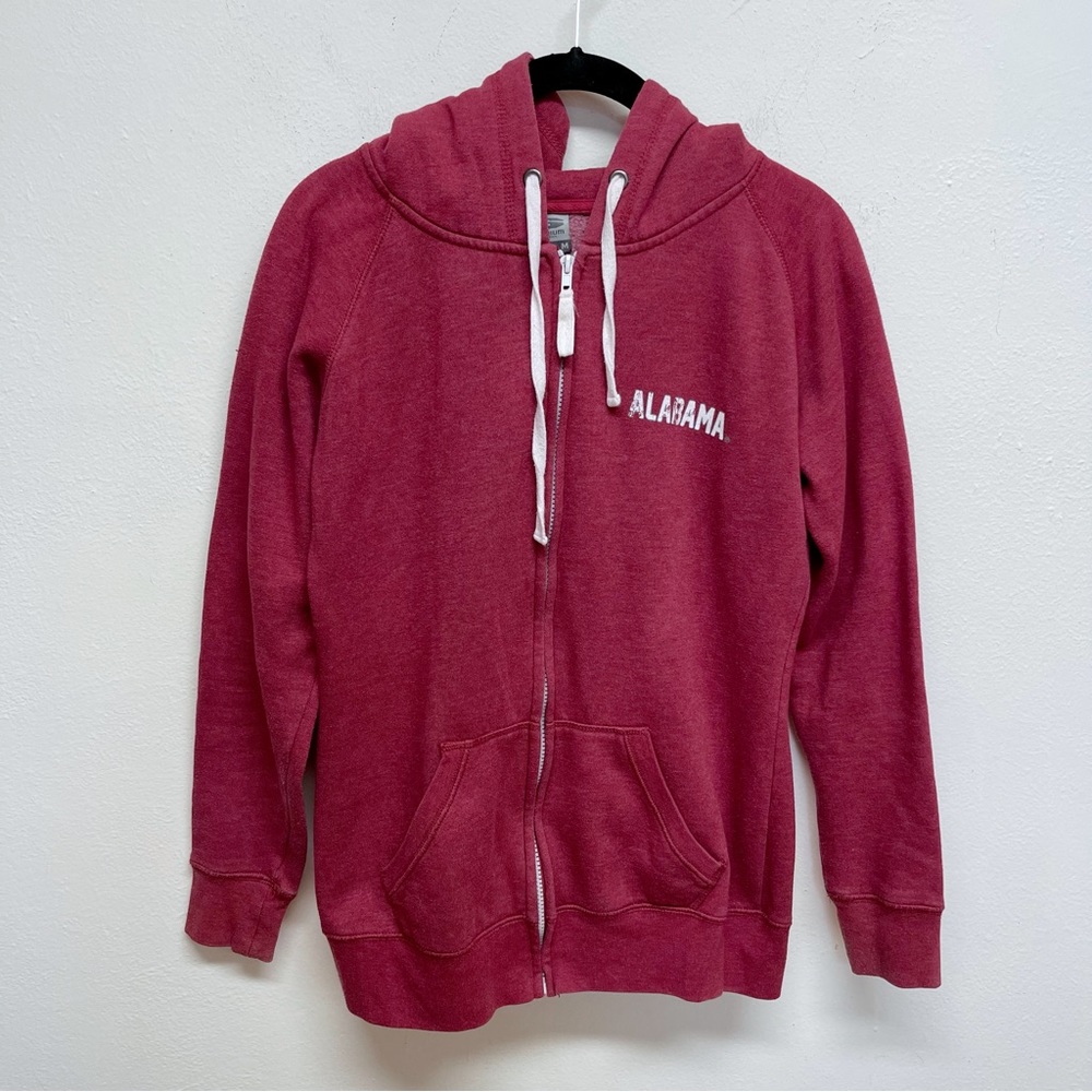 Alabama Crimson Tide Womens Zip Front Jacket Sweat Jacket Medium Red Hood